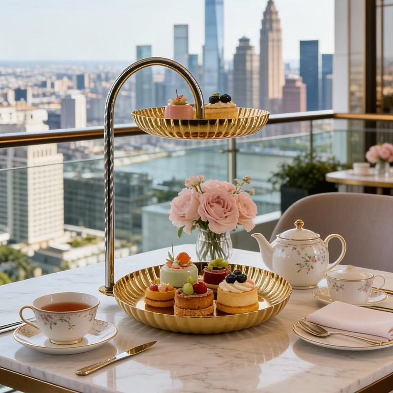 Handheld Double-Tier Dessert Plate