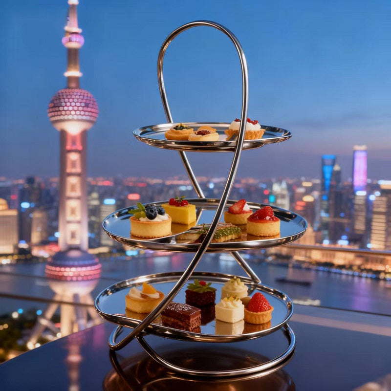 Heart-Shaped Plate Three-Tier Dessert Stand