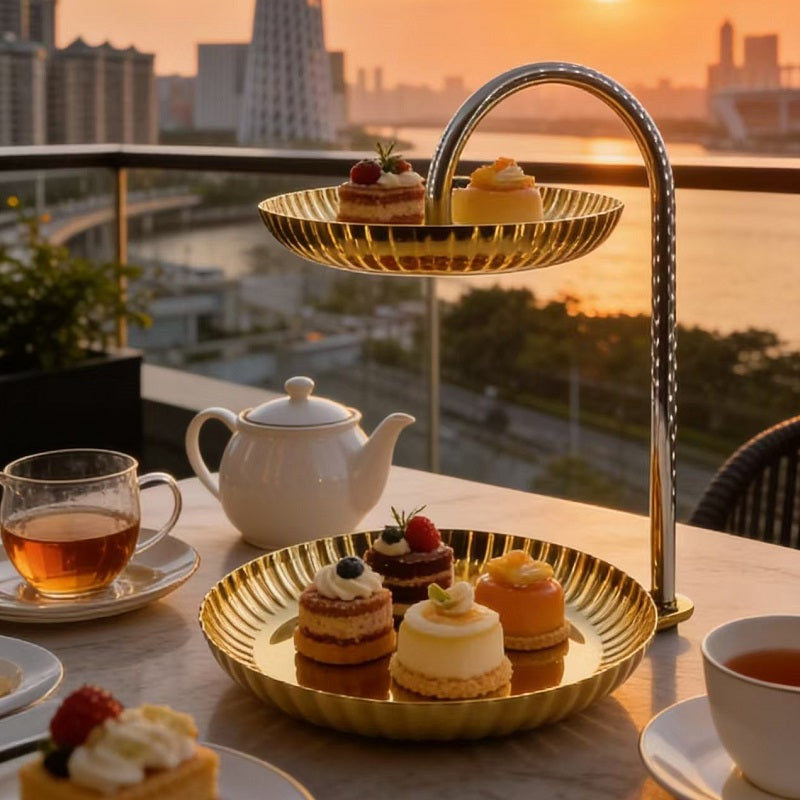 Handheld Double-Tier Dessert Plate