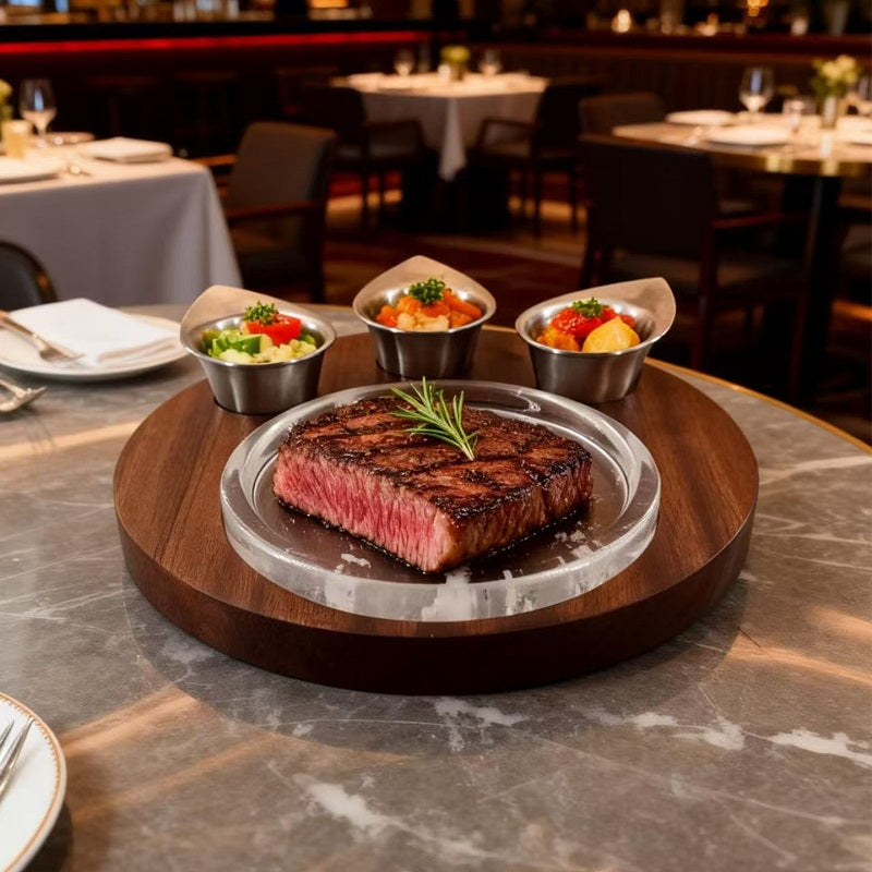 Crystal Plate Set for Steak and Abalone