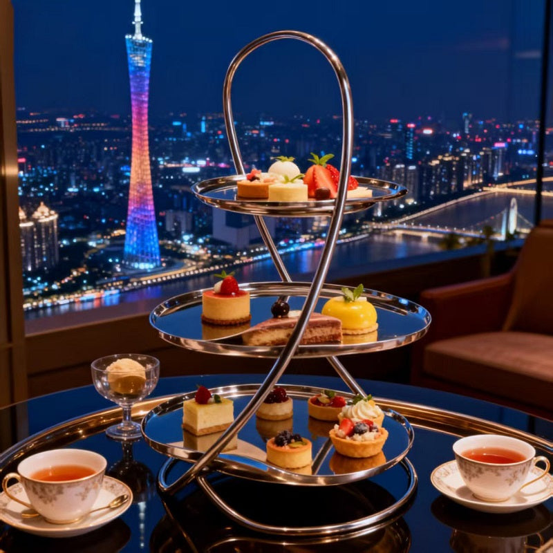 Heart-Shaped Plate Three-Tier Dessert Stand