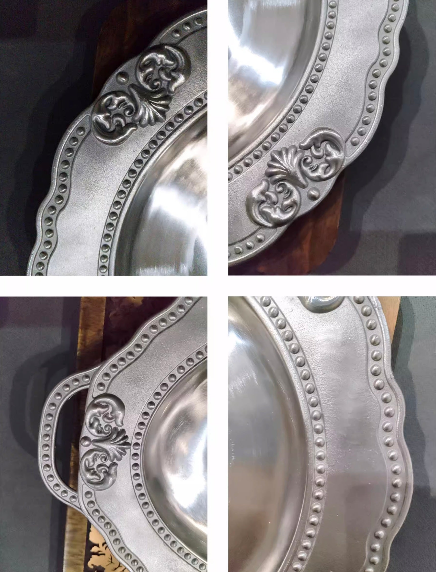 Circular French court relief steak plate