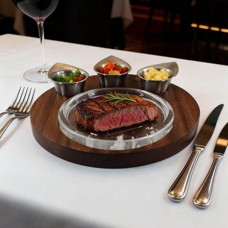 Crystal Plate Set for Steak and Abalone
