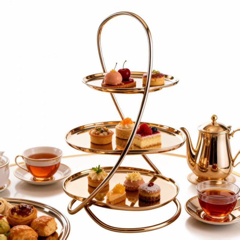 Heart-Shaped Plate Three-Tier Dessert Stand