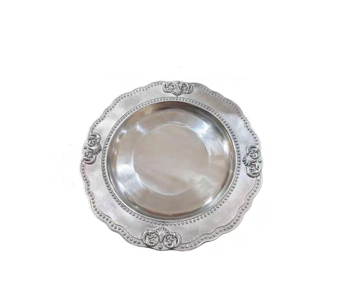 Circular French court relief steak plate