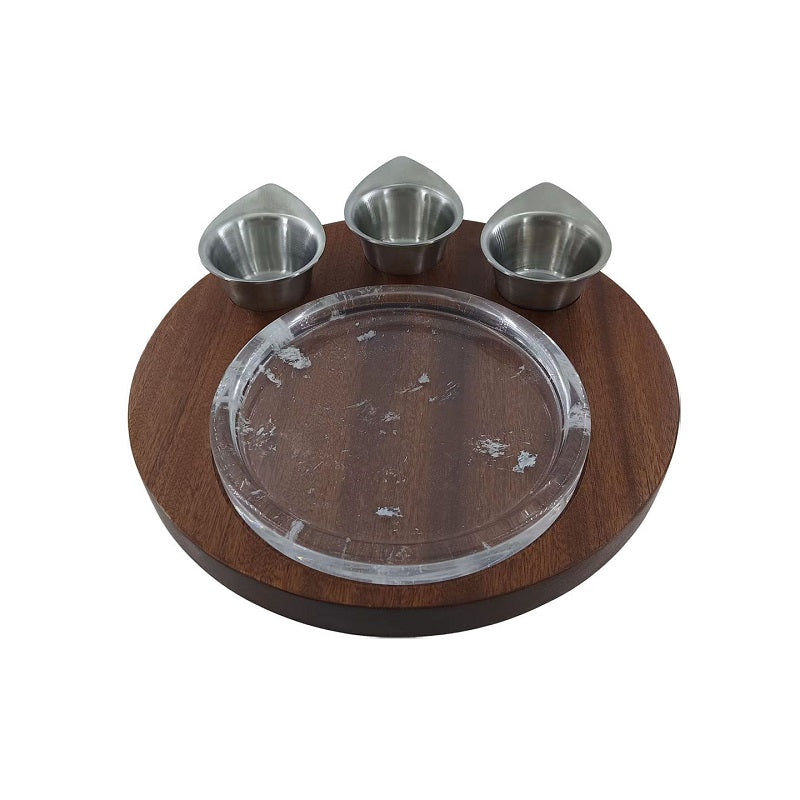 Crystal Plate Set for Steak and Abalone