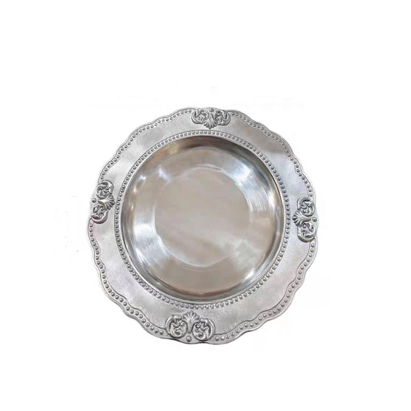 French Court Relief Seafood Steak Plate Wide-rimmed Shallow Dish