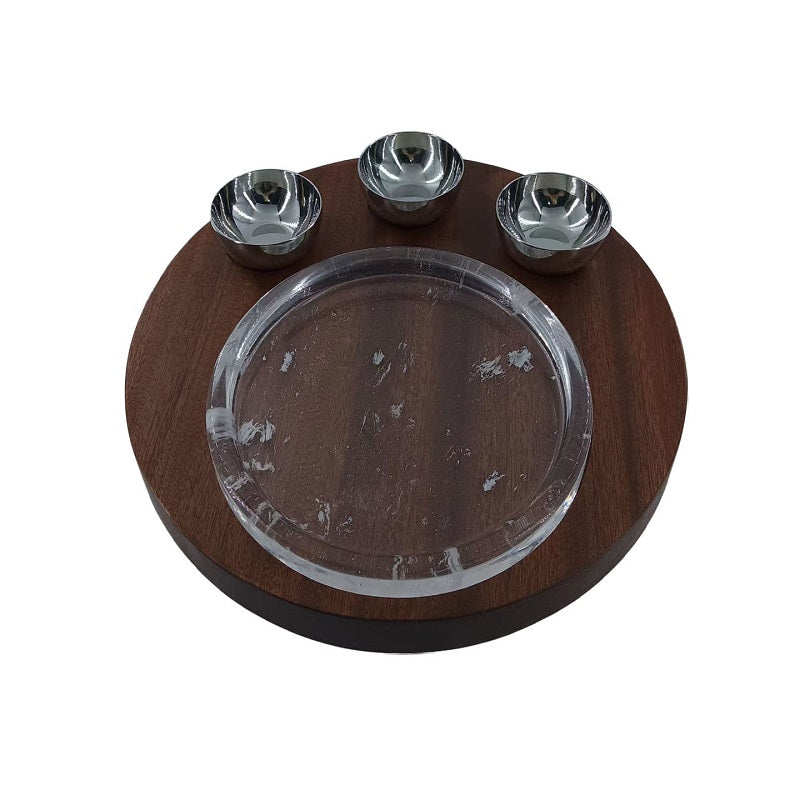 Crystal Plate Set for Steak and Abalone